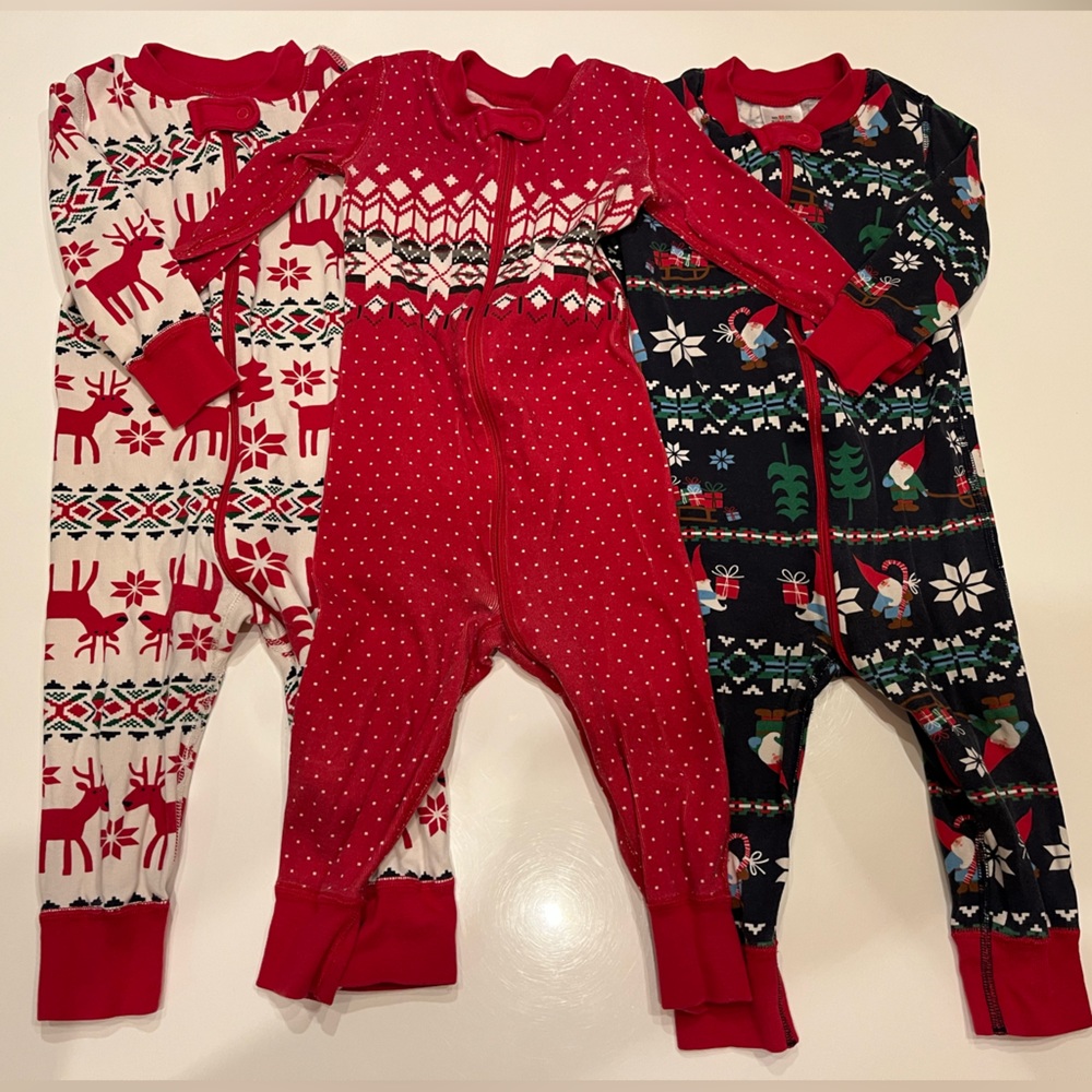 Hanna Andersson Christmas jammies 18-24 month - reindeer, gnomes and fair isle